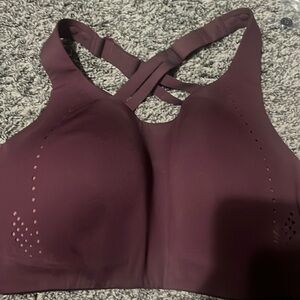 Lululemon high support sports bra run times 36DD burgundy mint condition